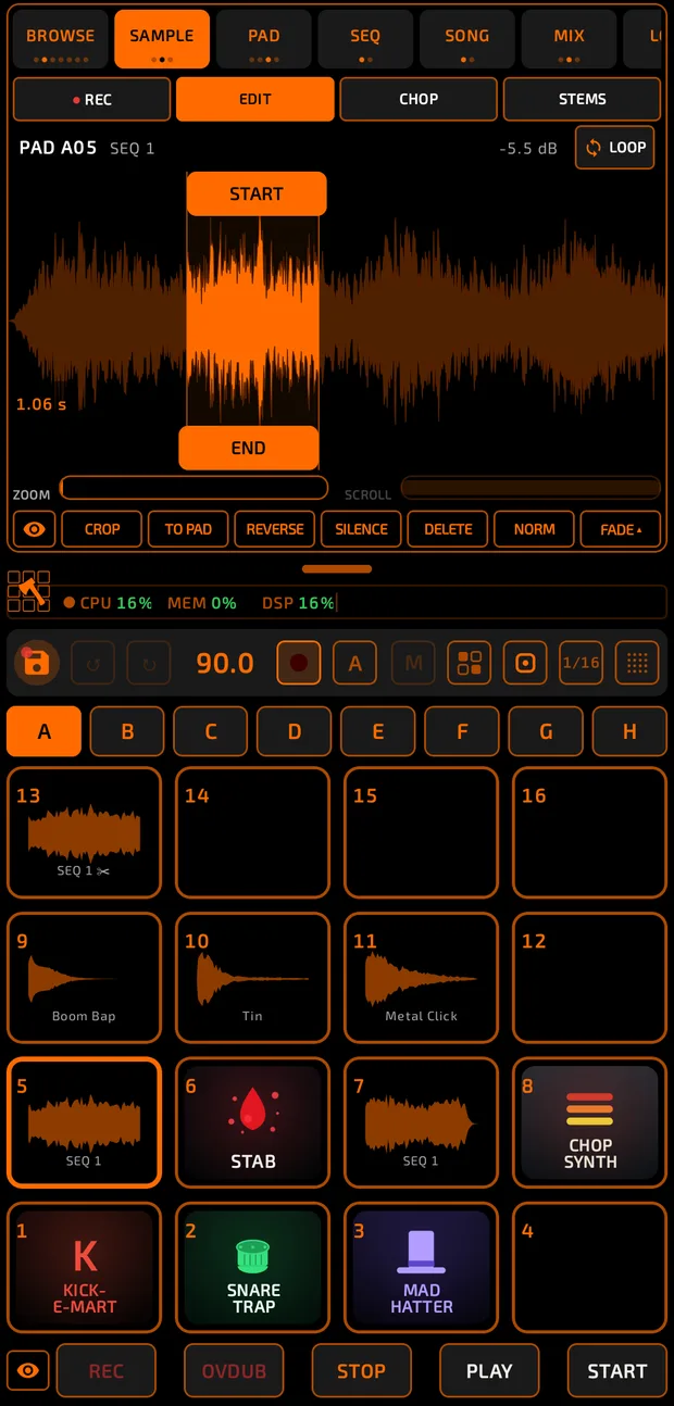 Chop main screen in portrait