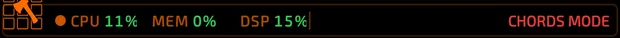 Chords mode in the status bar