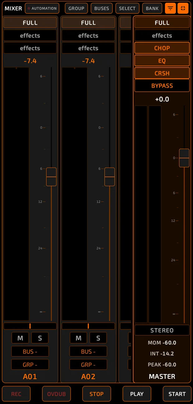 Mixer full screen