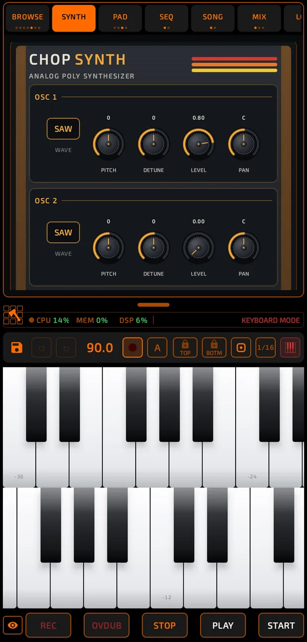 KEYBOARD mode