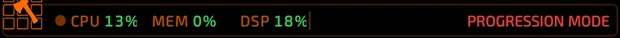 Progression mode in the status bar