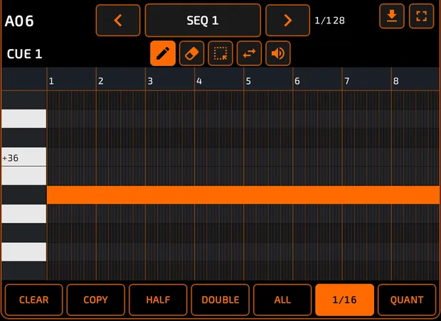Piano roll, half screen